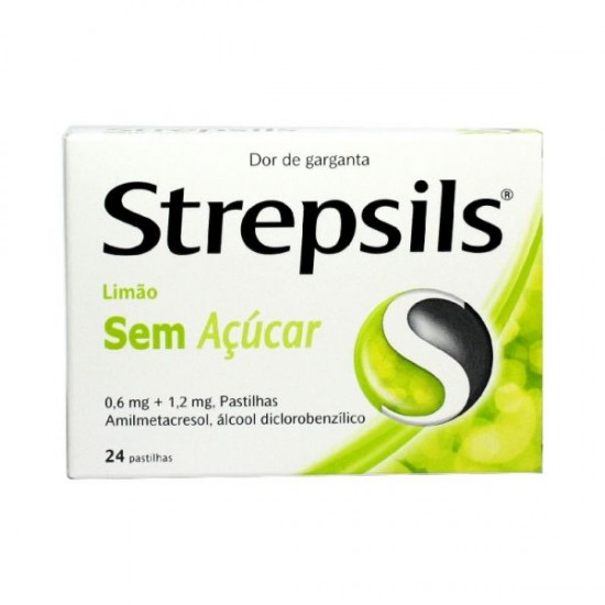 Strepsils Limão Sem Açúcar 1.2 Mg + 0.6 Mg 24 Pastilha