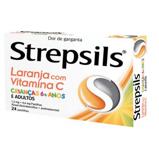 STREPSILS LARANJA COM VITAMINA C 0.6 MG + 1.2 MG 2