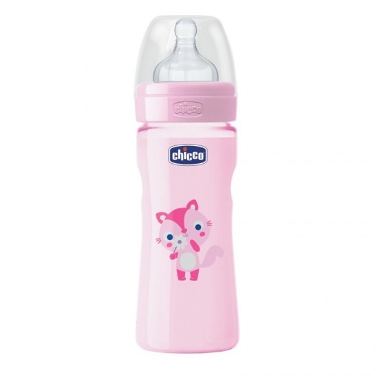 Chicco Biberão Well-Being Bib Plást Colors Rosa 250ml Tet Silic 2m+