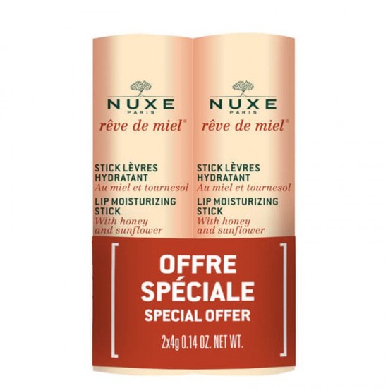 NUXE REVE DE MIEL PROMO DUO STICK LABIAL HIDRAT 2X4G + PREÇO ESPEC