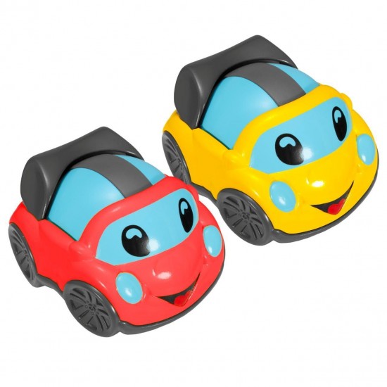 CH. BRINQUEDOS CARRO RACING FRIENDS TURBO BALL VERMELHO + CARRO AMARELO 1-4ANOS