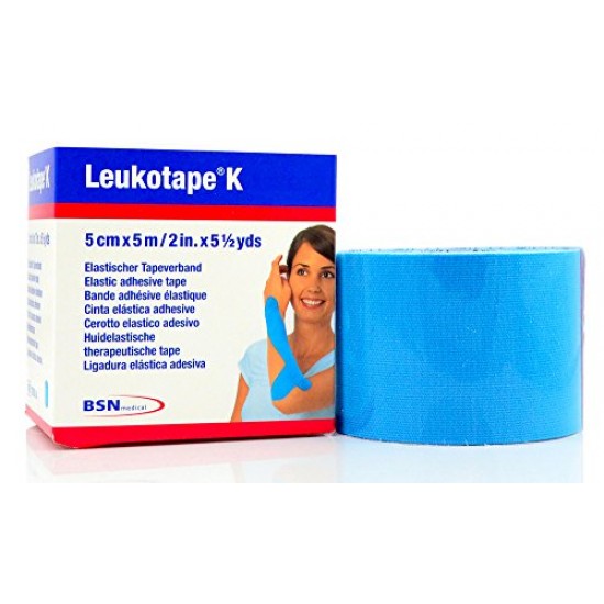 LEUKOTAPE K LIG ELAST AD 5X5CM AZU CL 1UNIDADE(S) AZUL CLARO